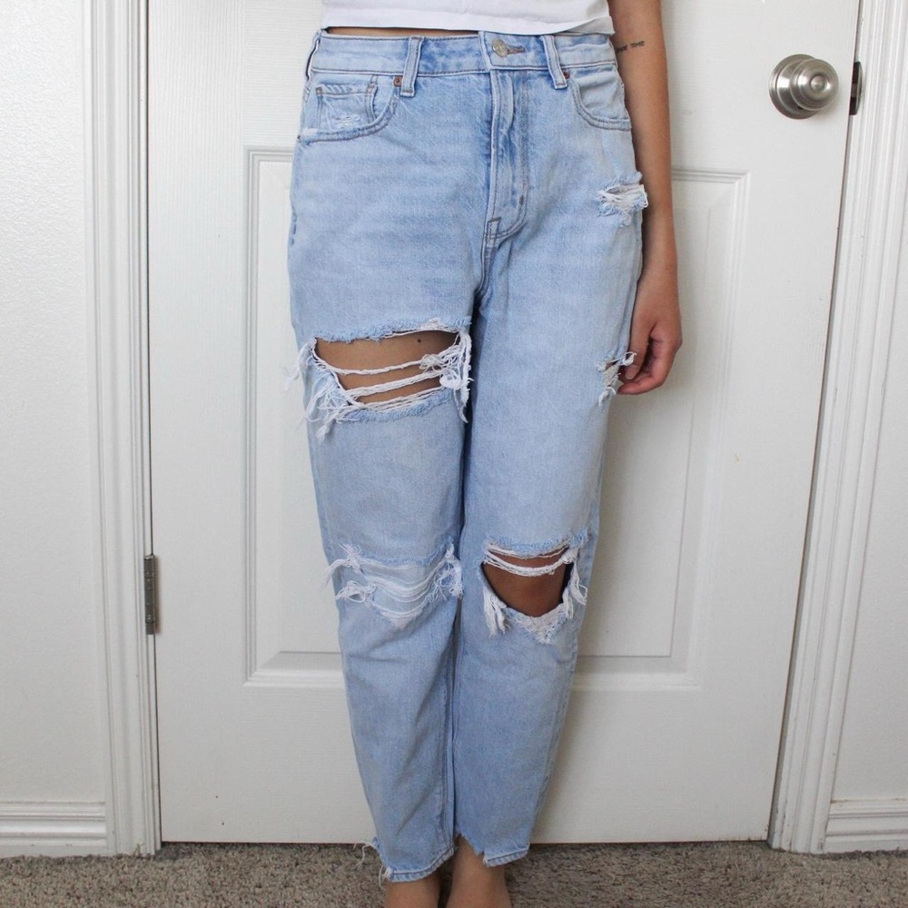 Light Blue Distressed Women Jeans